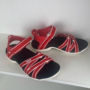 Teva Tirra Women's Strappy Water Sandal Red White Navy 6